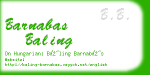 barnabas baling business card